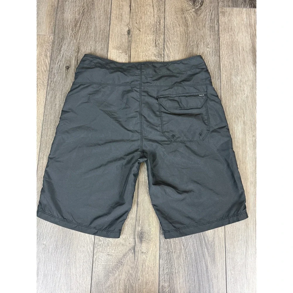 Hurley Board Shorts Phantom Solid Swim Trunks Black 28 Surf Beach Activewear